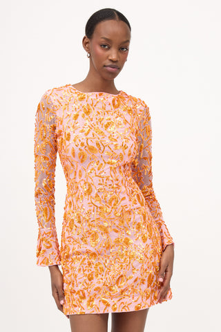 Rachel Gilbert Mesh Embellished Lupita Dress
