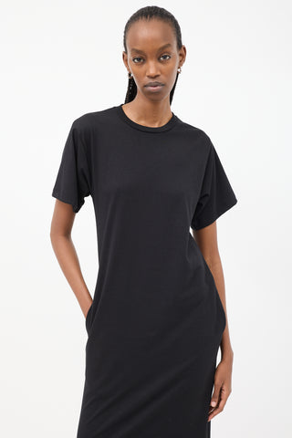 Raey Black Cotton Maxi T-Shirt Dress