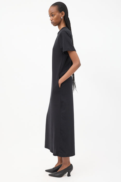 Raey Black Cotton Maxi T-Shirt Dress