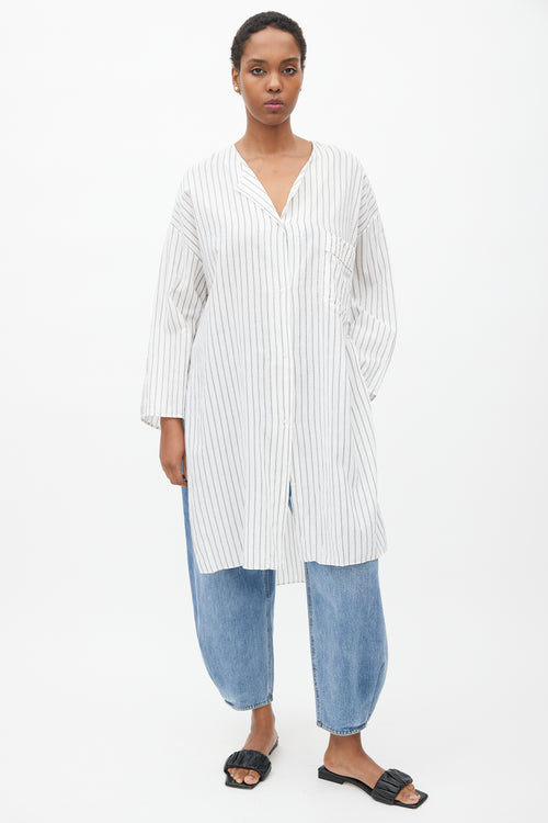 Raey White & Black Striped Tunic