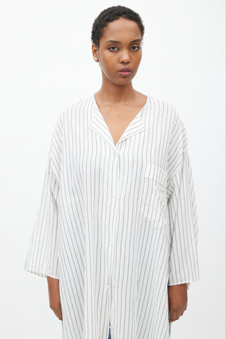 Raey White & Black Striped Tunic