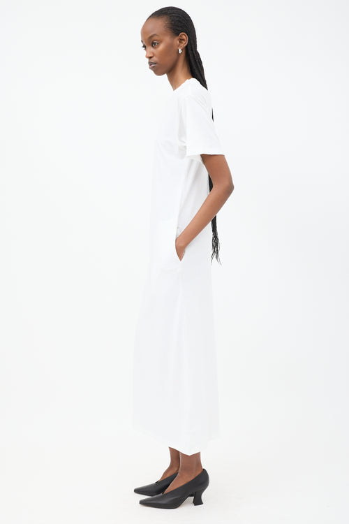 Raey White Cotton Maxi T-Shirt Dress