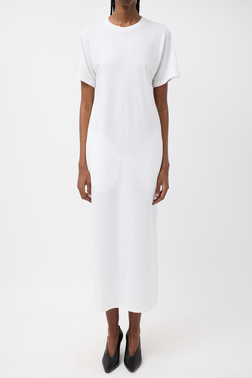 Raey White Cotton Maxi T-Shirt Dress