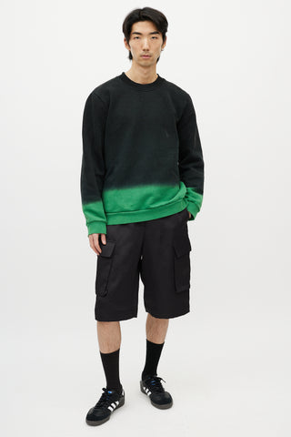 Raf Simons Black & Green Gradient Sweatshirt