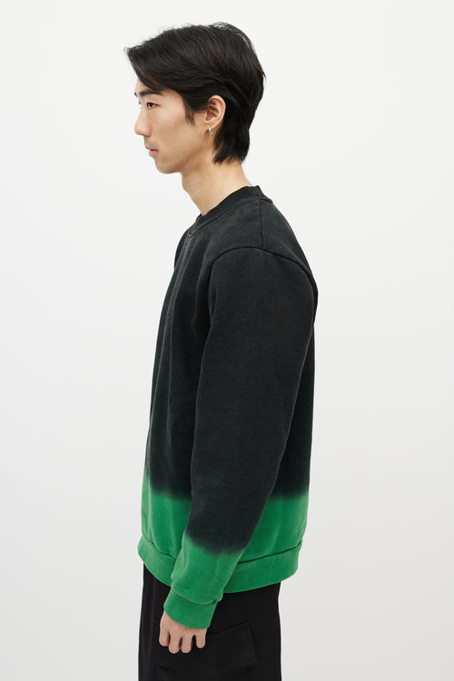 Raf Simons Black & Green Gradient Sweatshirt