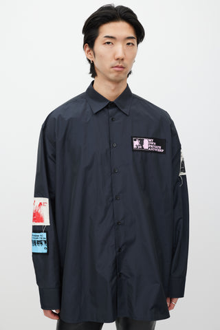 Raf Simons Black & Multicolour Nylon Patched Shirt