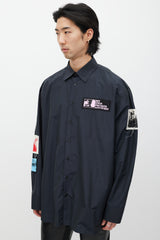 Raf Simons Black & Multicolour Nylon Patched Shirt