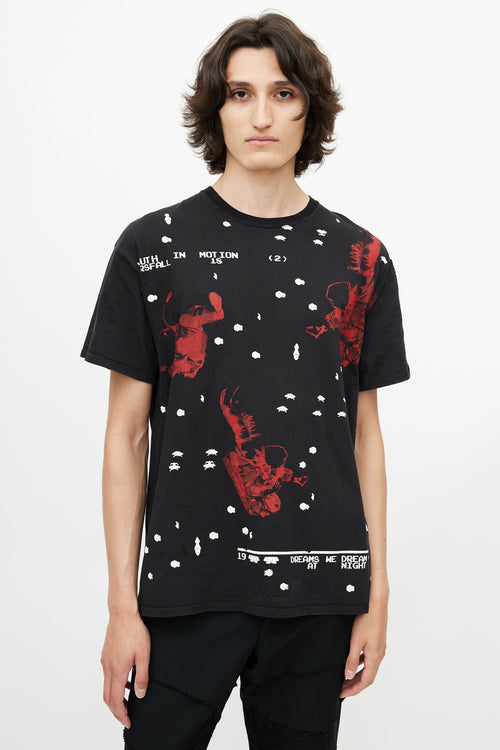 Raf Simons Black & Multicolour Space Print T-Shirt