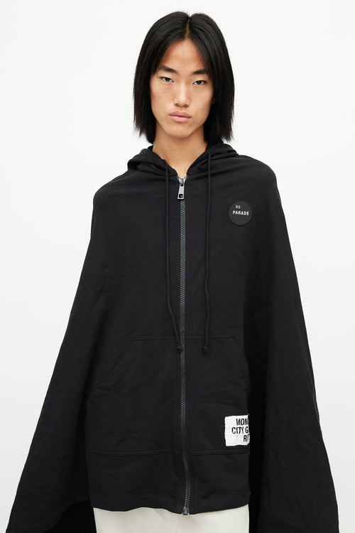 Raf Simons Black Parade Hooded Patch Cape