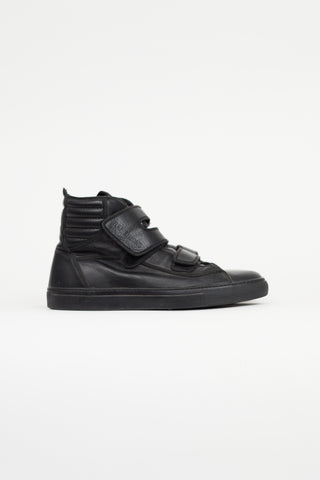 Raf Simons Black Velcro Strap High Sneaker