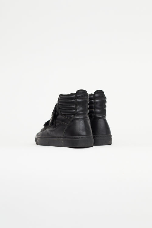 Raf Simons Black Velcro Strap High Sneaker