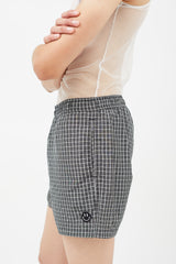 Raf Simons Black & White Plaid Swim Shorts