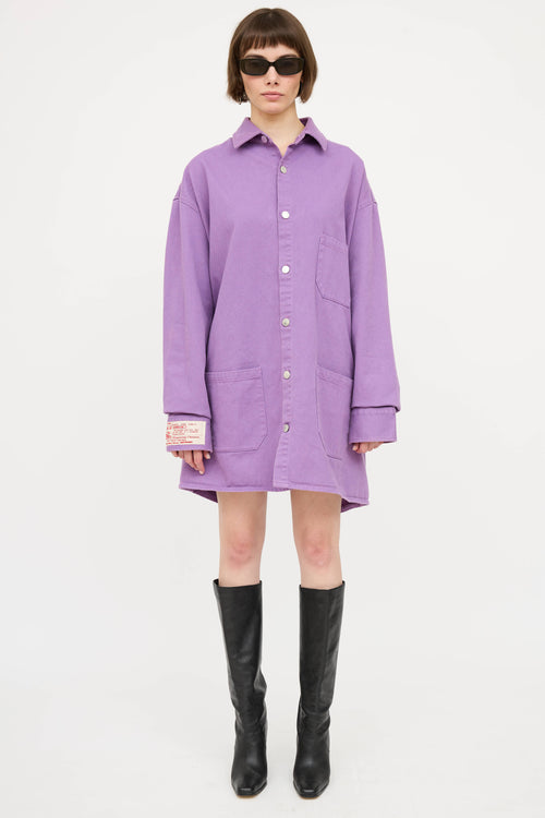 Raf SimonsOversized Denim Logo Shirt