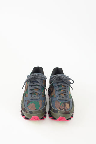 Raf Simons X Adidas Green & Multi Bounce Camo Sneaker