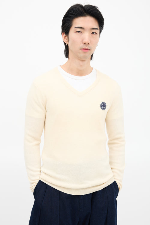 Raf Simons X Fred Perry Cream Wool Knit Sweater