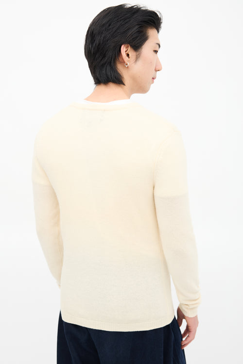 Raf Simons X Fred Perry Cream Wool Knit Sweater