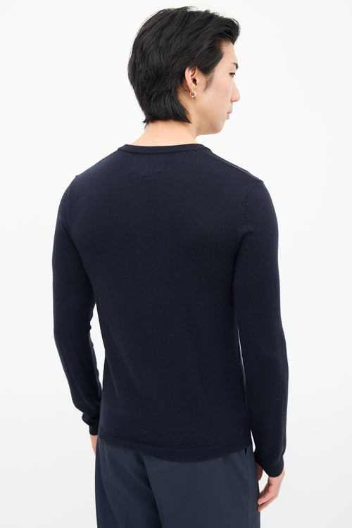 Raf Simons X Fred Perry Wool Navy Logo Sweater