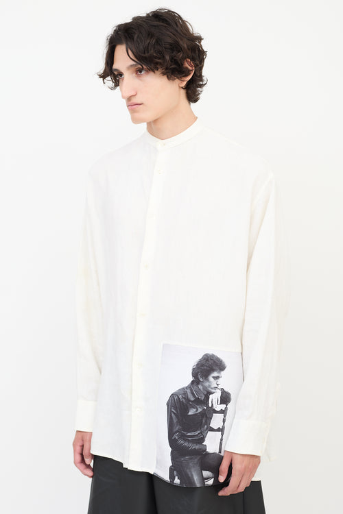 Raf Simons X Robert Mapplethorpe SS 2017 Cream Linen  Graphic Shirt