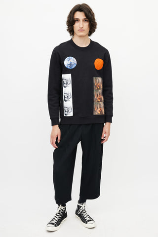Raf Simons x Sterling Ruby Black & Multicolour Patch Sweatshirt