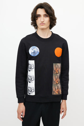 Raf Simons x Sterling Ruby Black & Multicolour Patch Sweatshirt