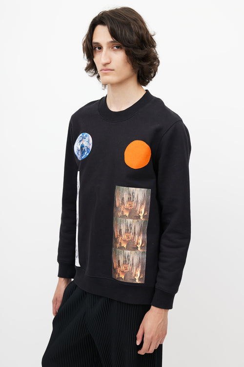 Raf Simons x Sterling Ruby Black & Multicolour Patch Sweatshirt