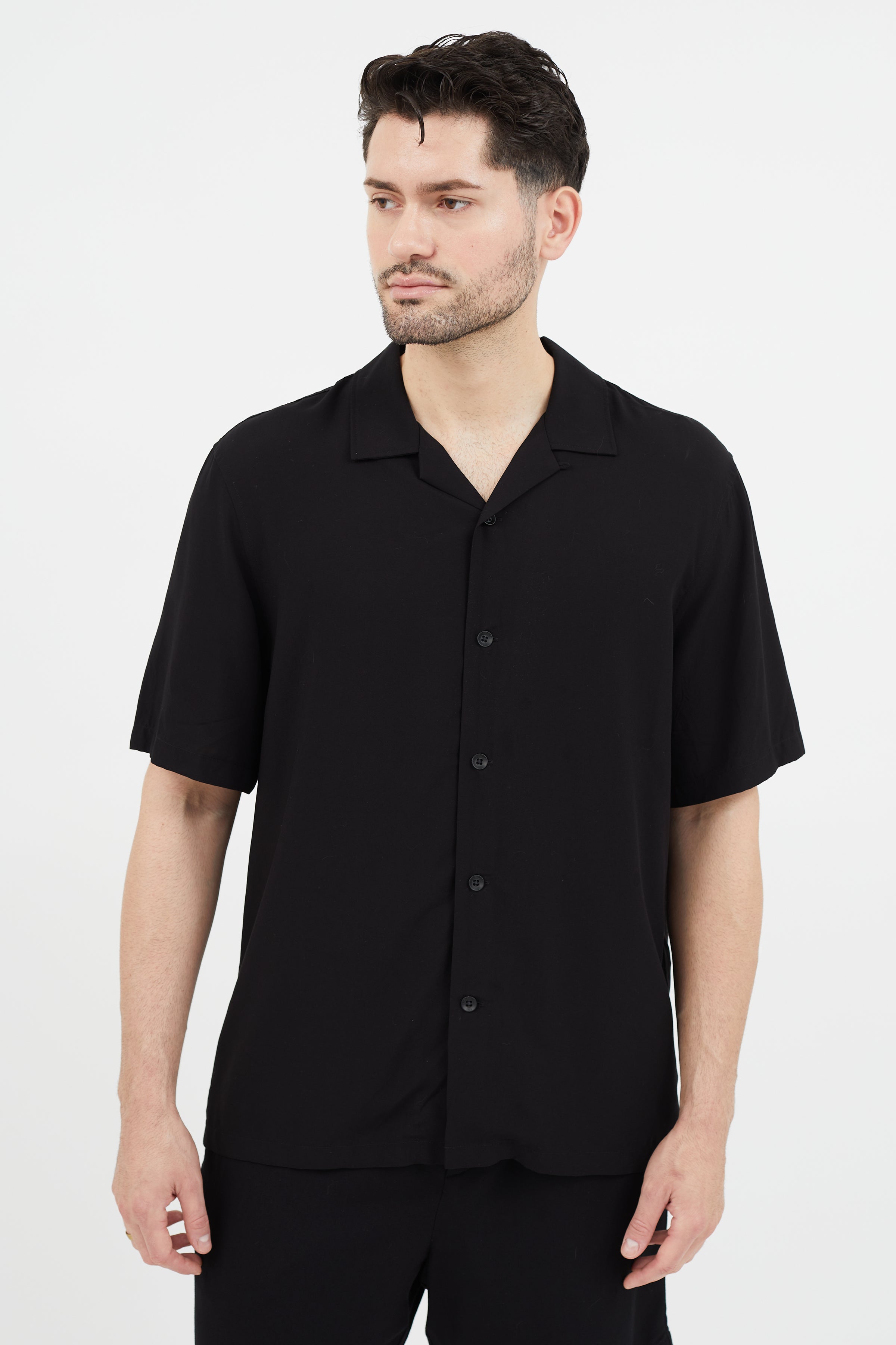 Rag & Bone // Black Short Sleeve Shirt – VSP Consignment