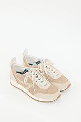 Rag & Bone Beige & Green Mesh Retro Sneaker