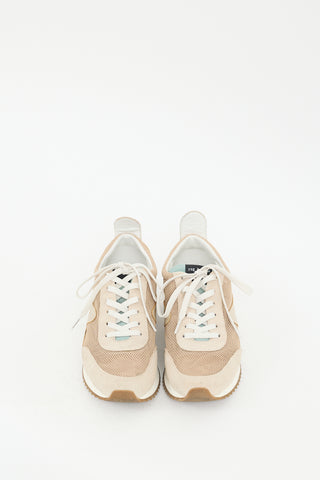 Rag & Bone Beige & Green Mesh Retro Sneaker