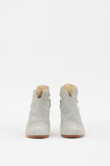 Rag & Bone Grey Suede Zip Ankle Boot