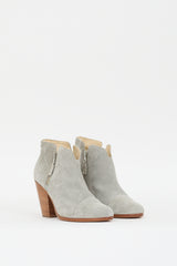 Rag & Bone Grey Suede Zip Ankle Boot