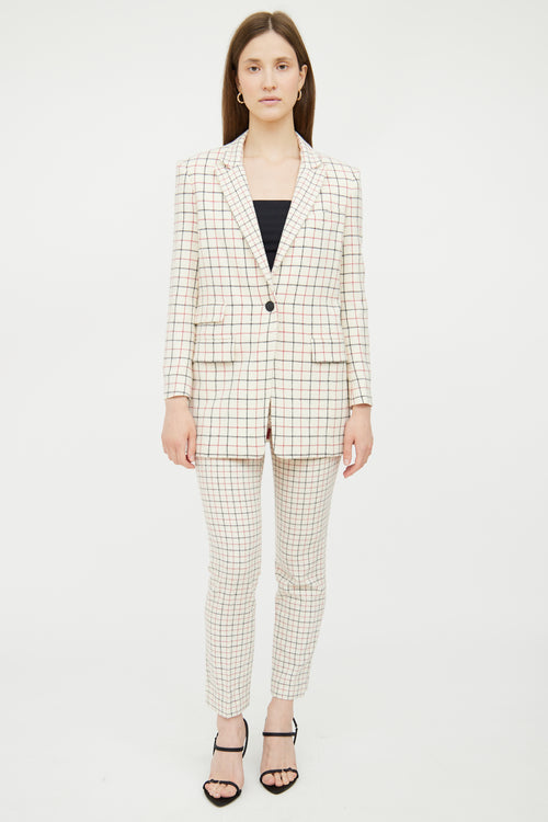 White & Multi Check Wool Blend Suit Rag & Bone