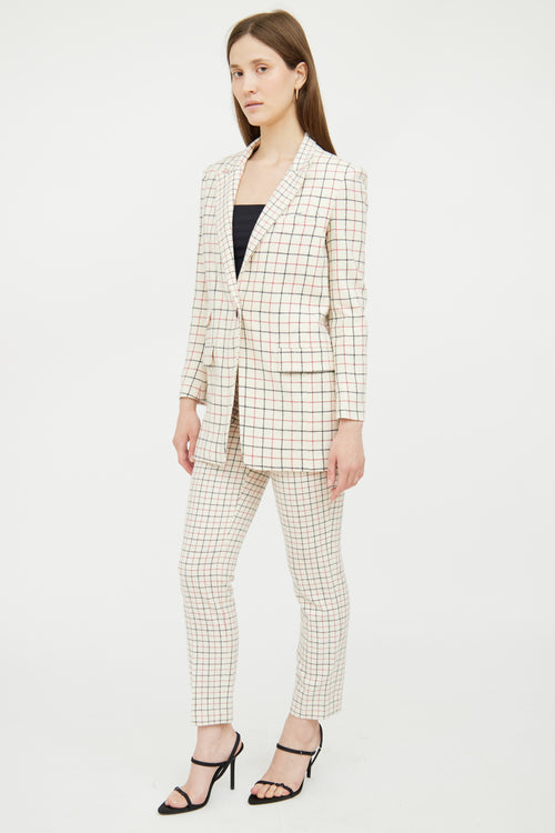 White & Multi Check Wool Blend Suit Rag & Bone