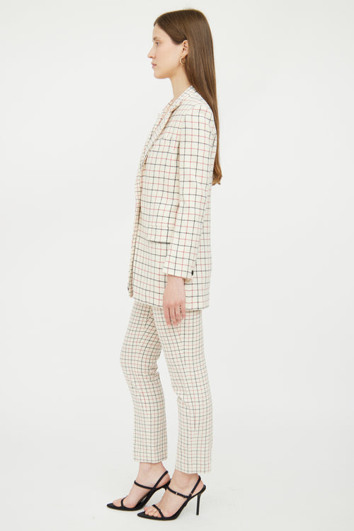 White & Multi Check Wool Blend Suit Rag & Bone