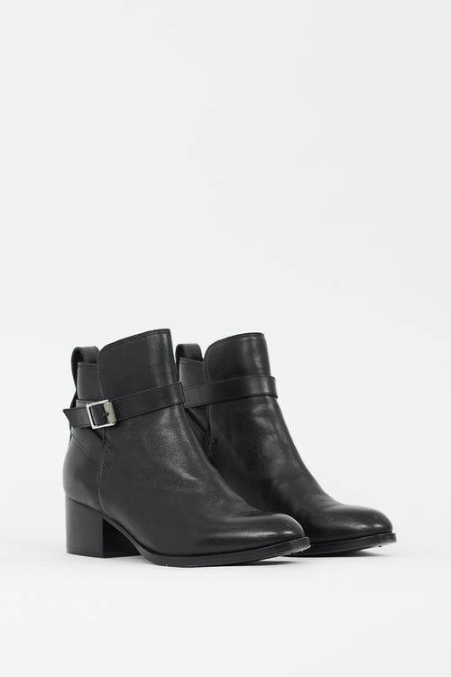 Rag & Bone Black Leather Buckled Boot