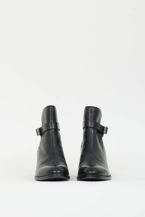 Rag & Bone Black Leather Buckled Boot