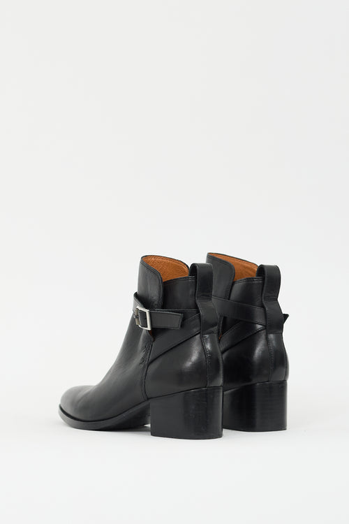 Rag & Bone Black Leather Buckled Boot