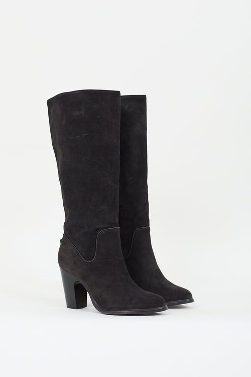 Rag & Bone Black Suede Heeled Boot