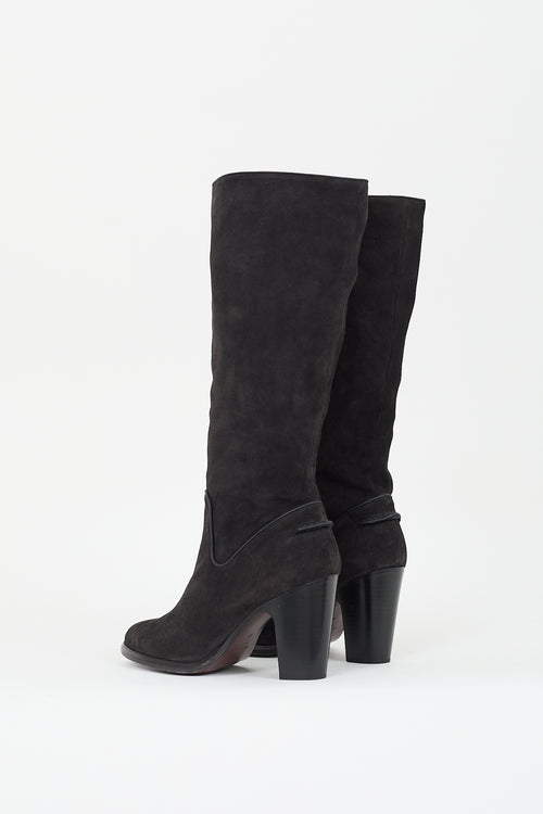 Rag & Bone Black Suede Heeled Boot