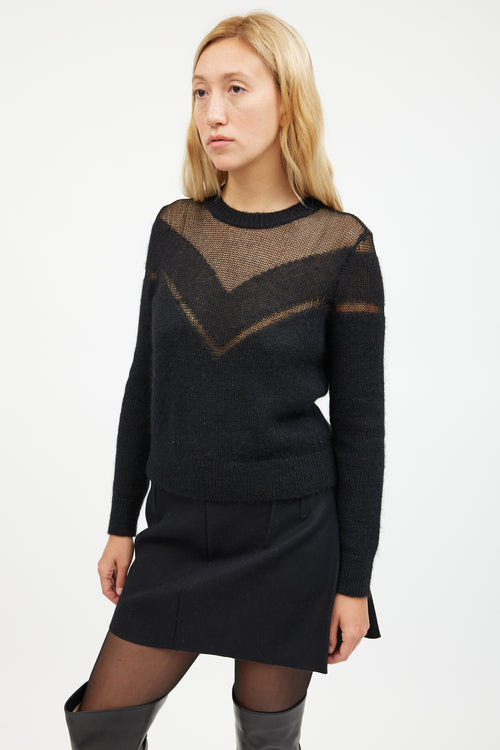 Rag & Bone Black V Knit Mohair Sweater
