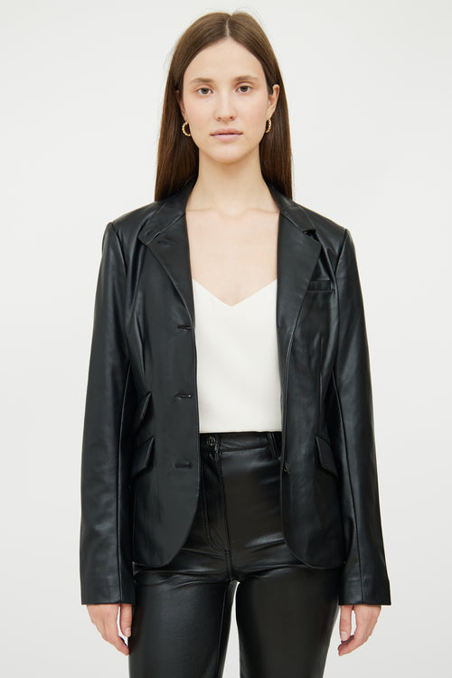 Black Faux Leather Blazer Rag & Bone