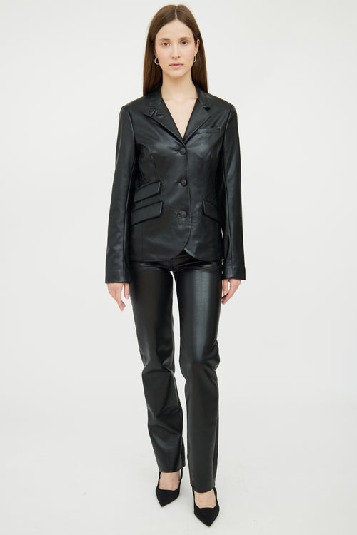 Black Faux Leather Blazer Rag & Bone