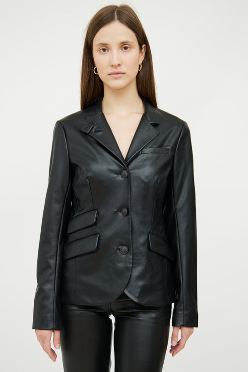 Black Faux Leather Blazer Rag & Bone