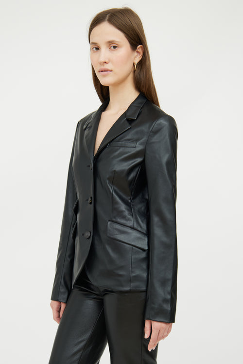 Black Faux Leather Blazer Rag & Bone