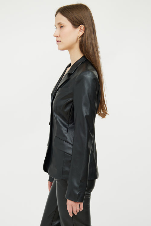 Black Faux Leather Blazer Rag & Bone