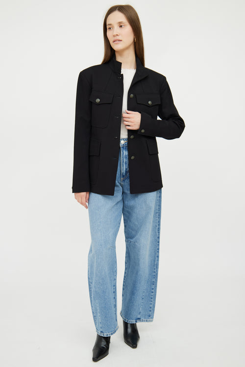 Black Stand Collar Military Jacket Rag & Bone