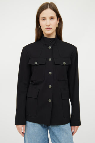 Black Stand Collar Military Jacket Rag & Bone