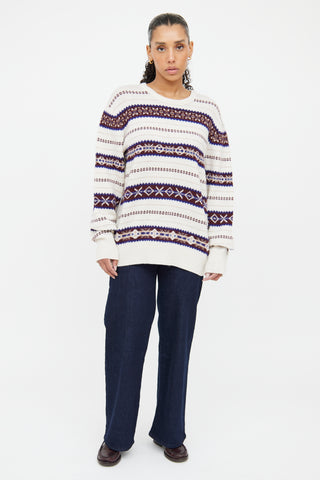 Rag & Bone Cream & Multicolour Knit Sweater