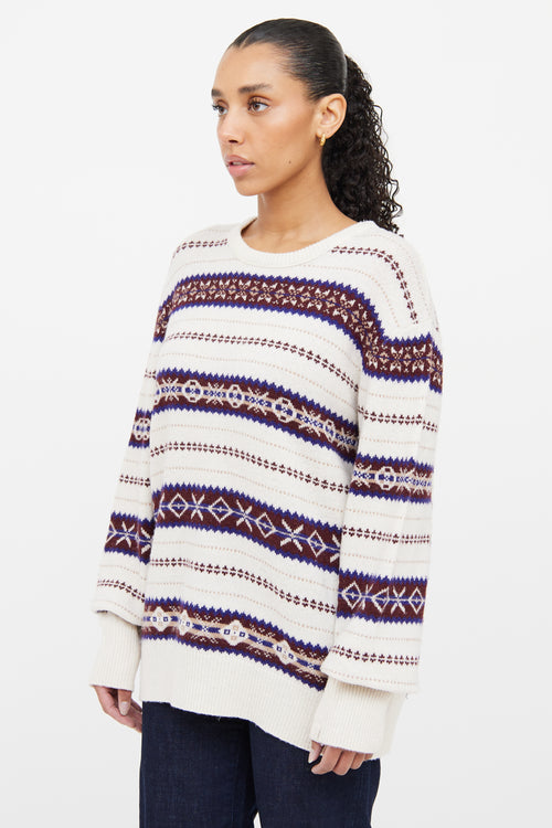 Rag & Bone Cream & Multicolour Knit Sweater