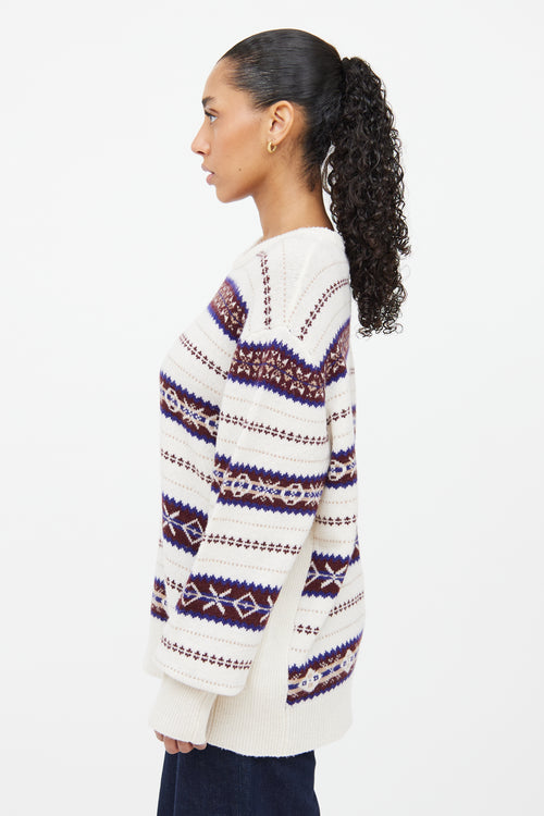 Rag & Bone Cream & Multicolour Knit Sweater