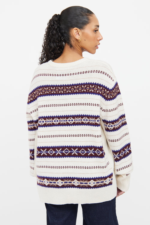 Rag & Bone Cream & Multicolour Knit Sweater